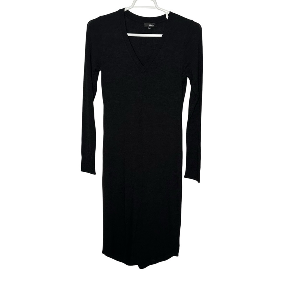 Aritzia Wilfred free black v neck dress women’s size L - Picture 3 of 16